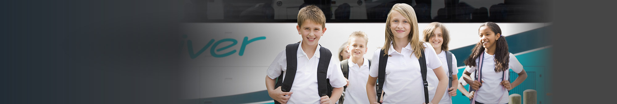 Children dropped off at school by Driver Bus Lines bus